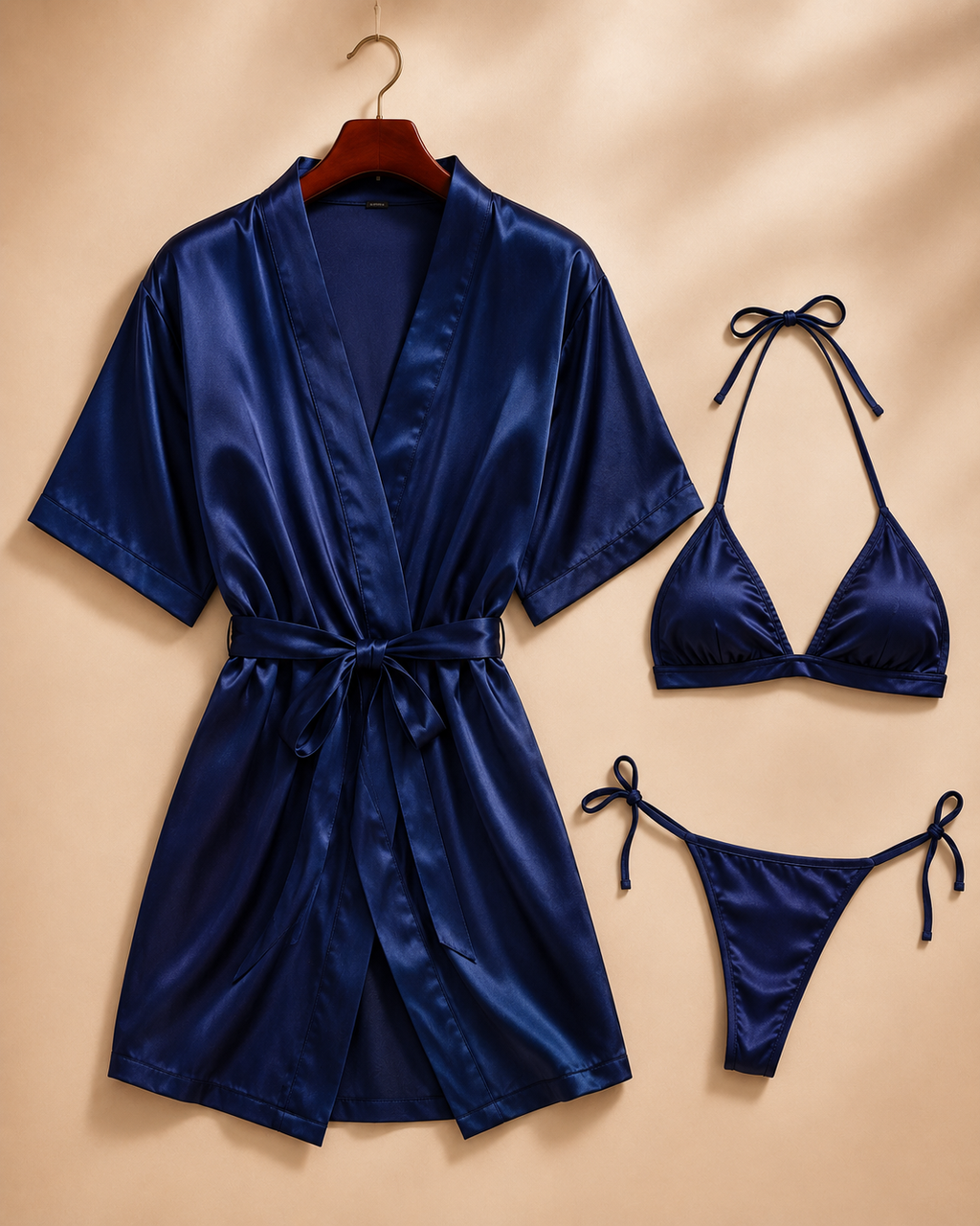 3PC Lingerie Robe Set