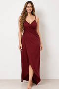 Wrap Satin Crepe | Elegant Women’s Sleep Dress | Nightgown