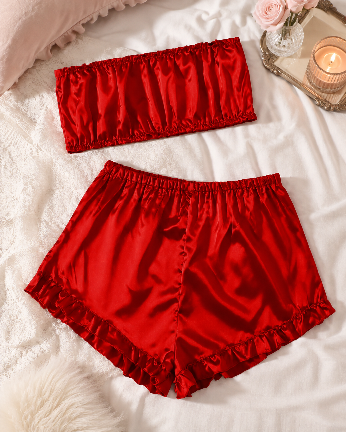 Ruffle Bandeau Lounge Set