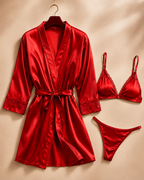 3PC Lingerie Robe Set